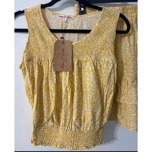Rose And Thyme Smock Yellow Top  — Small